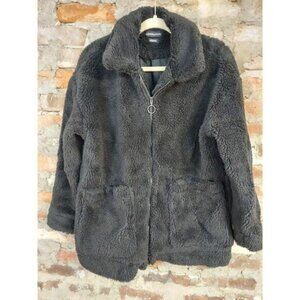 Wednesdays Girl Teddy Jacket Womens Sz L Fluffy Warm